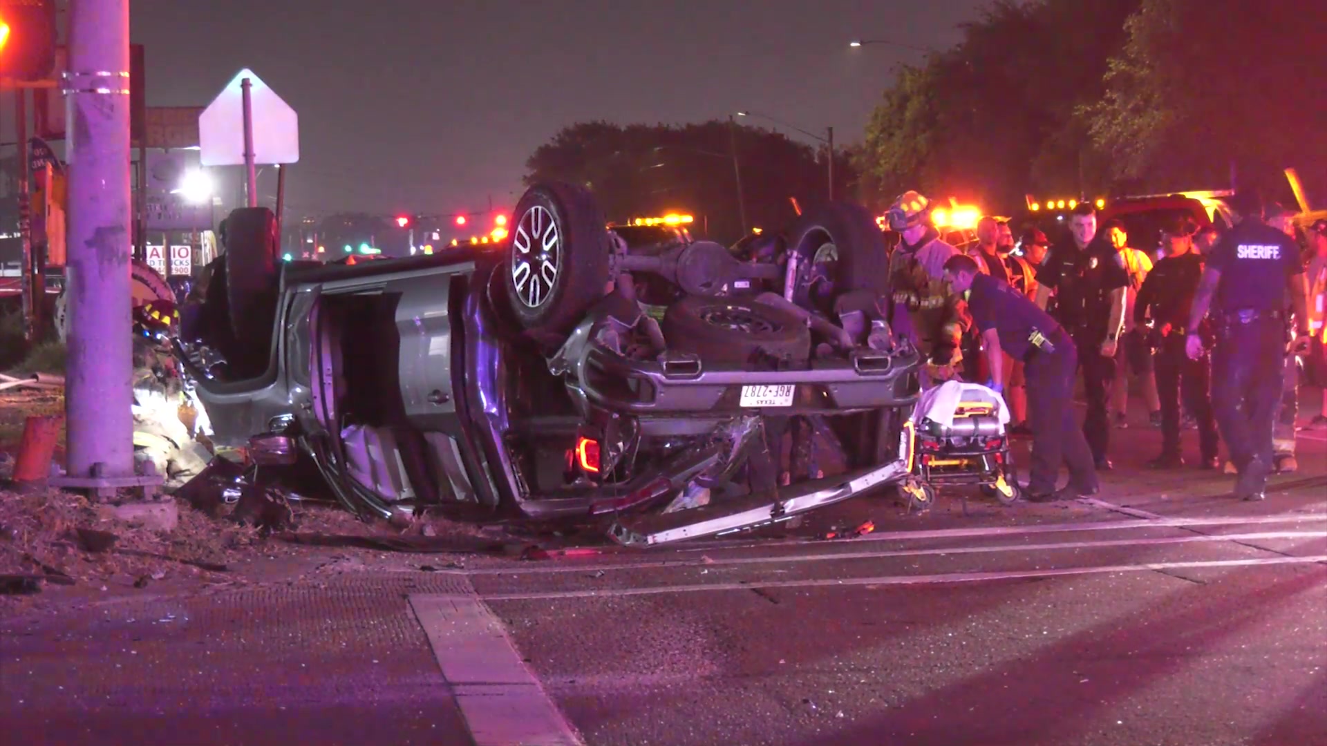 Violent Pursuit Crash Causes Suspect Vehicle To Flip Houston Onscene Tv